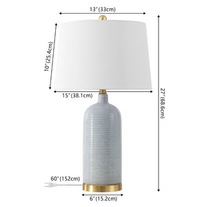 Safavieh STARK, 27-Inch Glossy Blue Ceramic Table Lamp – Modern Accent Lighting for Home, Office & More! TBL4303A
