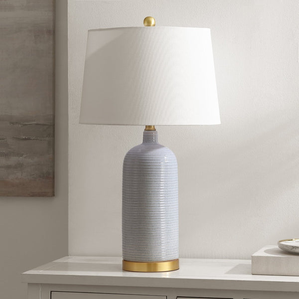 Safavieh STARK, 27-Inch Glossy Blue Ceramic Table Lamp – Modern Accent Lighting for Home, Office & More! TBL4303A
