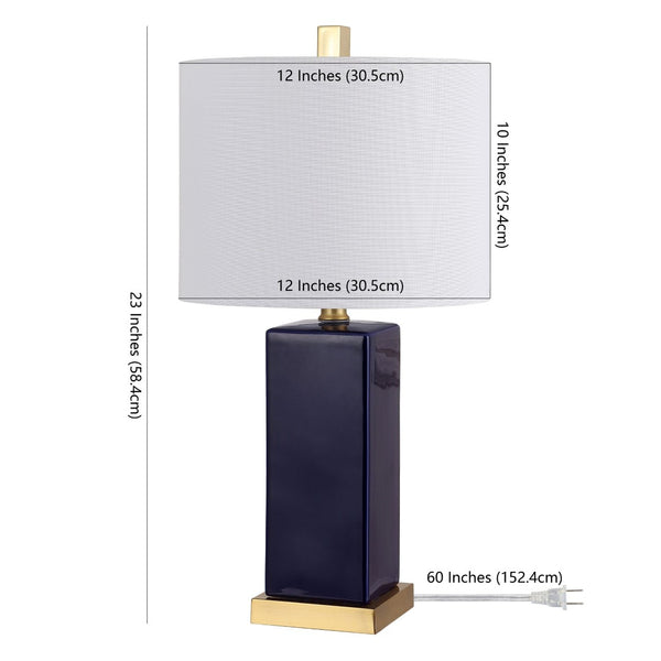 Safavieh WENDI, 23-Inch Navy Blue Ceramic Table Lamp - Elegant Accent Lighting for Home & Office Decor TBL4305A