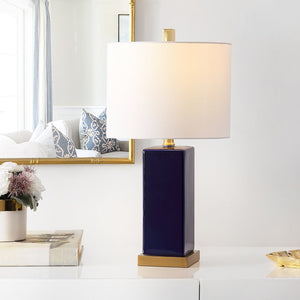 Safavieh WENDI, 23-Inch Navy Blue Ceramic Table Lamp - Elegant Accent Lighting for Home & Office Decor TBL4305A