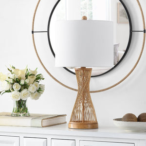 Safavieh MAGNUS, 25.5-Inch Natural Rattan Table Lamp - Elegant Ambient Lighting for Modern & Coastal Decor TBL4306A