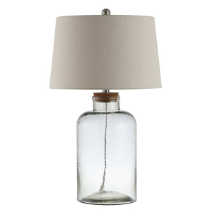 Safavieh CADEN, Modern Clear Glass Table Lamp Set of 2 - 27.5 Inch Tall, Elegant Design for Any Room TBL4308A-SET2