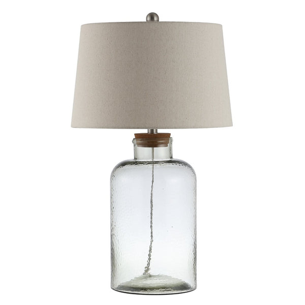 Safavieh CADEN, Modern Clear Glass Table Lamp Set of 2 - 27.5 Inch Tall, Elegant Design for Any Room TBL4308A-SET2