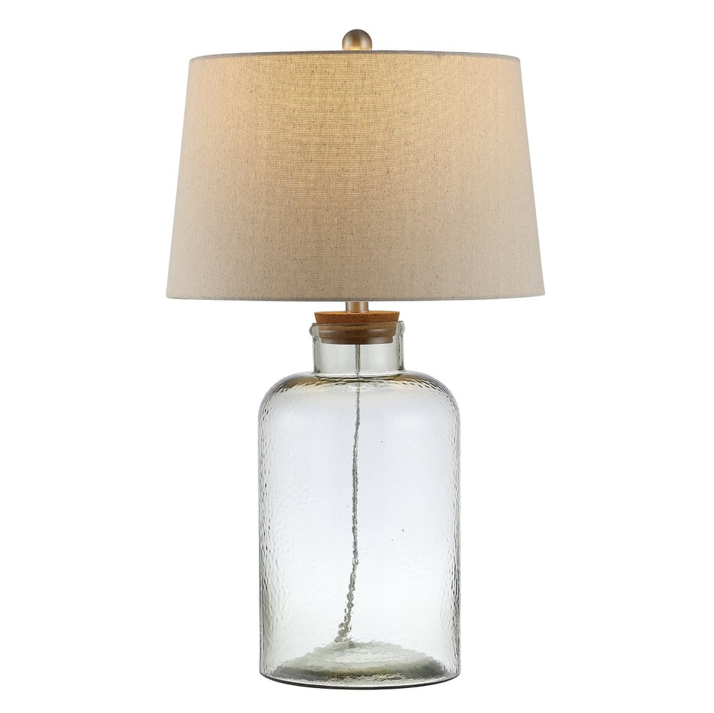 Safavieh CADEN, Modern Clear Glass Table Lamp Set of 2 - 27.5 Inch Tall, Elegant Design for Any Room TBL4308A-SET2