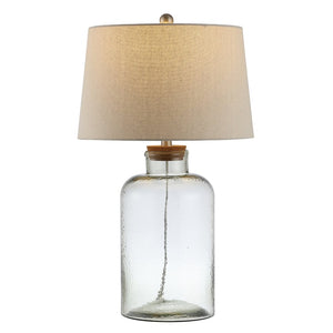 Safavieh CADEN, Modern Clear Glass Table Lamp Set of 2 - 27.5 Inch Tall, Elegant Design for Any Room TBL4308A-SET2