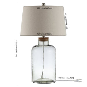 Safavieh CADEN, Modern Clear Glass Table Lamp Set of 2 - 27.5 Inch Tall, Elegant Design for Any Room TBL4308A-SET2