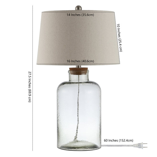 Safavieh CADEN, Modern Clear Glass Table Lamp Set of 2 - 27.5 Inch Tall, Elegant Design for Any Room TBL4308A-SET2