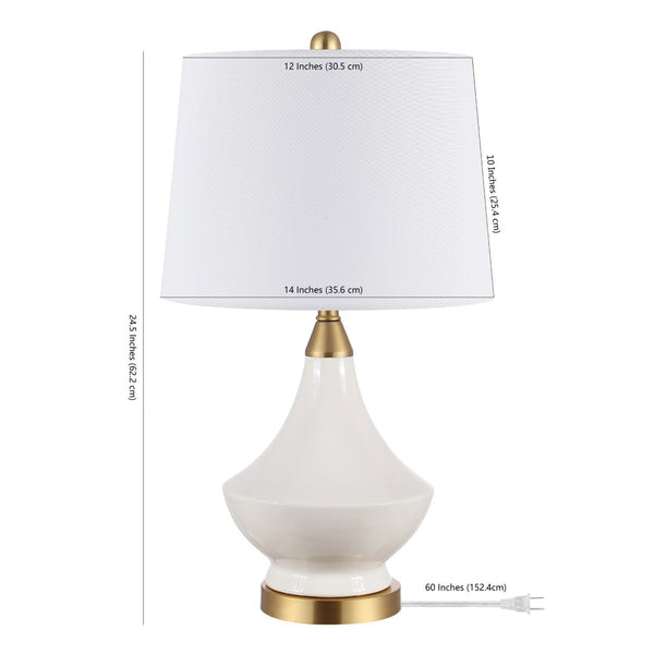 Safavieh MARLOWE, Elegant White Ceramic Table Lamp Set of 2 for Timeless Style in Any Room Decor TBL4310A-SET2