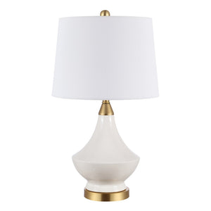 Safavieh MARLOWE, Elegant White Ceramic Table Lamp Set of 2 for Timeless Style in Any Room Decor TBL4310A-SET2