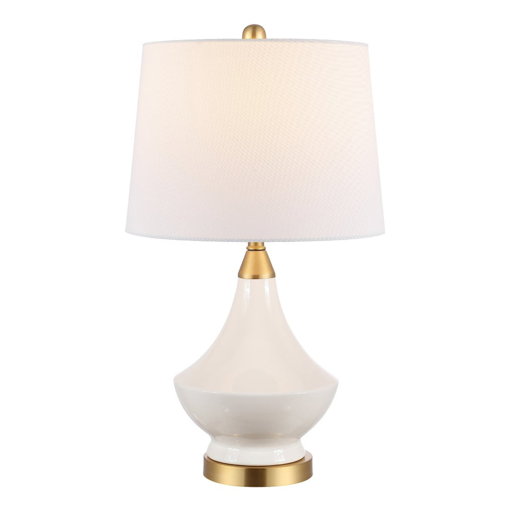 Safavieh MARLOWE, Elegant White Ceramic Table Lamp Set of 2 for Timeless Style in Any Room Decor TBL4310A-SET2