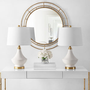 Safavieh MARLOWE, Elegant White Ceramic Table Lamp Set of 2 for Timeless Style in Any Room Decor TBL4310A-SET2