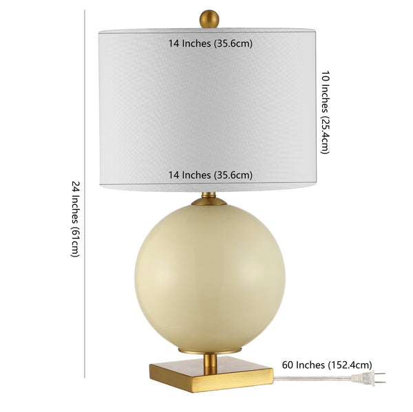 Safavieh ANINA, Elegant Cream Glass Table Lamp Set of 2 - Timeless Design for Modern and Classic Interiors TBL4311A-SET2