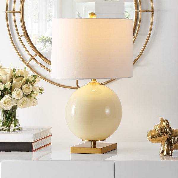 Safavieh ANINA, Elegant Cream Glass Table Lamp Set of 2 - Timeless Design for Modern and Classic Interiors TBL4311A-SET2