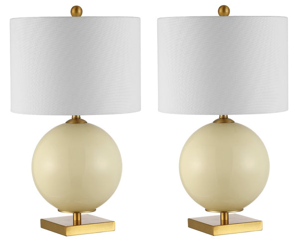 Safavieh ANINA, Elegant Cream Glass Table Lamp Set of 2 - Timeless Design for Modern and Classic Interiors TBL4311A-SET2