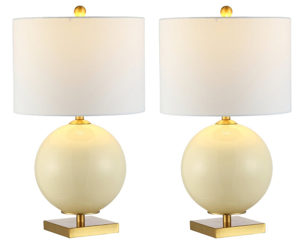 Safavieh ANINA, Elegant Cream Glass Table Lamp Set of 2 - Timeless Design for Modern and Classic Interiors TBL4311A-SET2