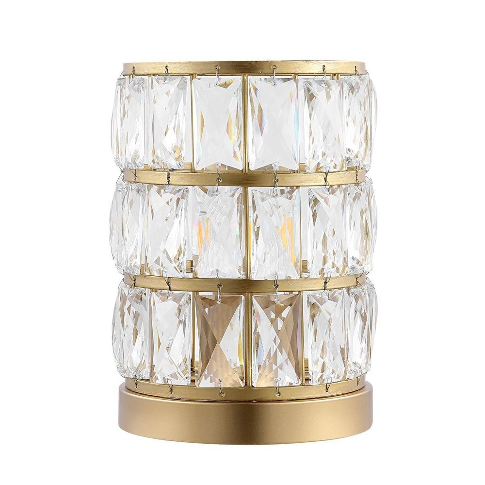 Safavieh ALVA, Elegant 9-Inch Crystal-Acrylic Table Lamp for Modern Decor and Cozy Illumination Options Brass TBL4312B