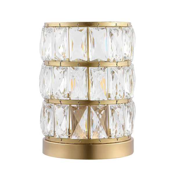 Safavieh ALVA, Elegant 9-Inch Crystal-Acrylic Table Lamp for Modern Decor and Cozy Illumination Options Brass TBL4312B