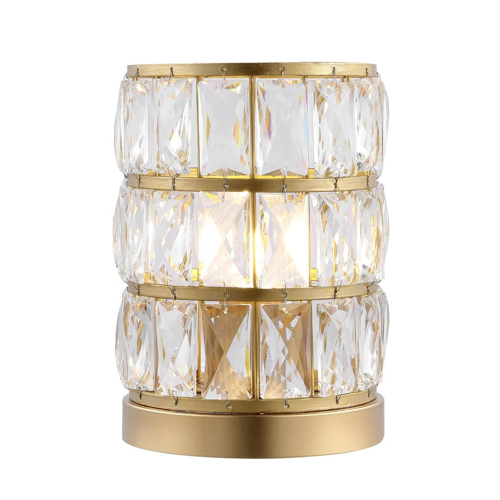Safavieh ALVA, Elegant 9-Inch Crystal-Acrylic Table Lamp for Modern Decor and Cozy Illumination Options Brass TBL4312B