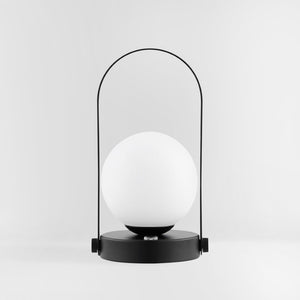 Safavieh MEIRA, 10-Inch Rechargeable LED Table Lamp - Stylish Matte Black Iron & Glass for Modern Spaces TBL4314A