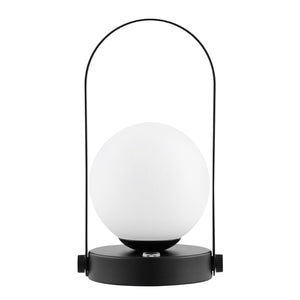 Safavieh MEIRA, 10-Inch Rechargeable LED Table Lamp - Stylish Matte Black Iron & Glass for Modern Spaces TBL4314A