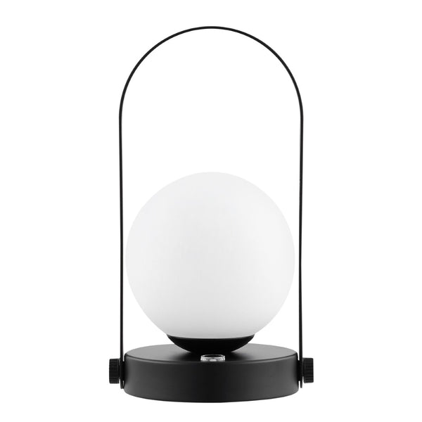 Safavieh MEIRA, 10-Inch Rechargeable LED Table Lamp - Stylish Matte Black Iron & Glass for Modern Spaces TBL4314A