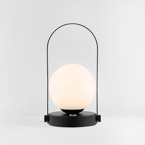Safavieh MEIRA, 10-Inch Rechargeable LED Table Lamp - Stylish Matte Black Iron & Glass for Modern Spaces TBL4314A