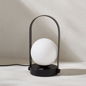 Safavieh MEIRA, 10-Inch Rechargeable LED Table Lamp - Stylish Matte Black Iron & Glass for Modern Spaces TBL4314A
