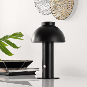 Safavieh NIARA, Modern Rechargeable LED Table Lamp for Home & Office – Elegant Design, Versatile Lighting Solution Black TBL4315B