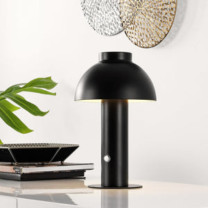Safavieh NIARA, Modern Rechargeable LED Table Lamp for Home & Office – Elegant Design, Versatile Lighting Solution Black TBL4315B