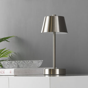 Safavieh LAITA, 11 INCH RECHARGEABLE LED TABLE LAMP - Modern Elegant Design for Any Room's Ambiance and Style Nickle TBL4316A