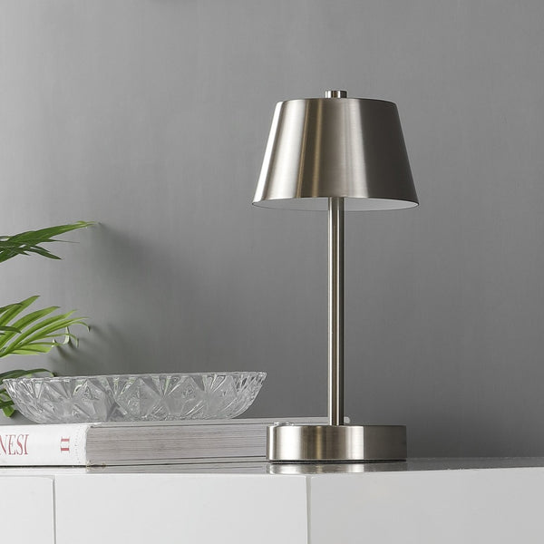 Safavieh LAITA, 11 INCH RECHARGEABLE LED TABLE LAMP - Modern Elegant Design for Any Room's Ambiance and Style Nickle TBL4316A