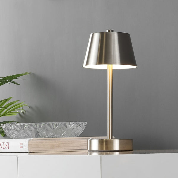 Safavieh LAITA, 11 INCH RECHARGEABLE LED TABLE LAMP - Modern Elegant Design for Any Room's Ambiance and Style Nickle TBL4316A