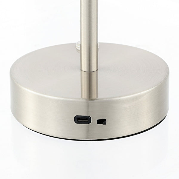 Safavieh LAITA, 11 INCH RECHARGEABLE LED TABLE LAMP - Modern Elegant Design for Any Room's Ambiance and Style Nickle TBL4316A