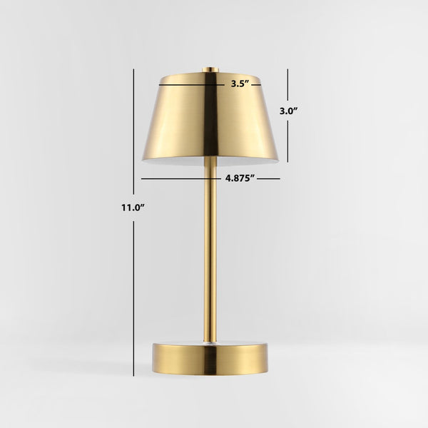 Safavieh LAITA, 11 INCH RECHARGEABLE LED TABLE LAMP - Modern Elegant Design for Any Room's Ambiance and Style Brass TBL4316B