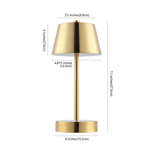 Safavieh LAITA, 11 INCH RECHARGEABLE LED TABLE LAMP - Modern Elegant Design for Any Room's Ambiance and Style Brass TBL4316B