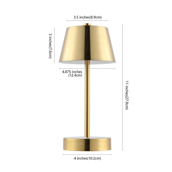 Safavieh LAITA, 11 INCH RECHARGEABLE LED TABLE LAMP - Modern Elegant Design for Any Room's Ambiance and Style Brass TBL4316B