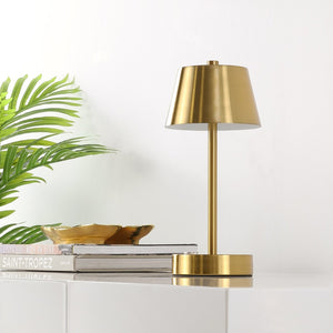 Safavieh LAITA, 11 INCH RECHARGEABLE LED TABLE LAMP - Modern Elegant Design for Any Room's Ambiance and Style Brass TBL4316B