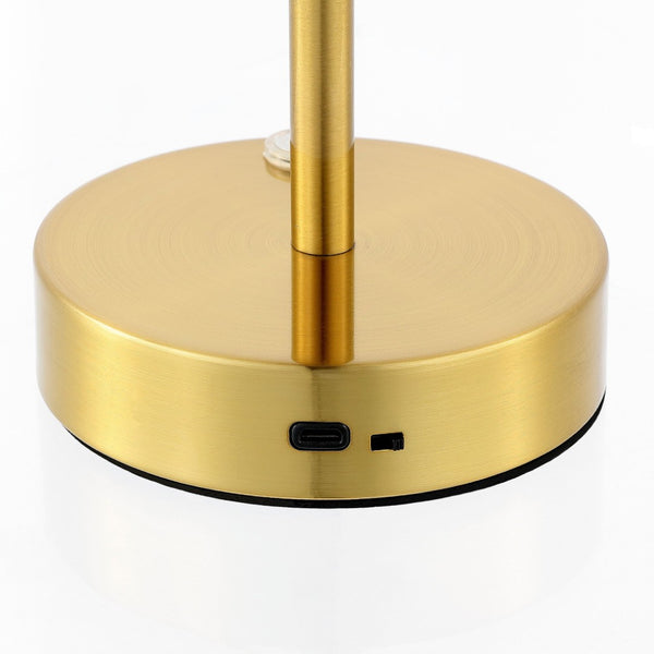 Safavieh LAITA, 11 INCH RECHARGEABLE LED TABLE LAMP - Modern Elegant Design for Any Room's Ambiance and Style Brass TBL4316B