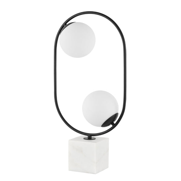 Safavieh IMRIE, 26.25-Inch White/Black Table Lamp - Modern Iron & Marble Design for Stylish Ambient Lighting TBL4318A