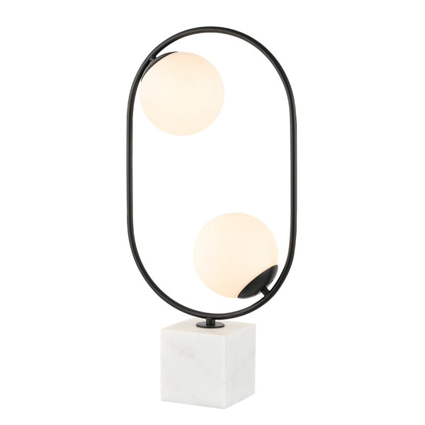 Safavieh IMRIE, 26.25-Inch White/Black Table Lamp - Modern Iron & Marble Design for Stylish Ambient Lighting TBL4318A