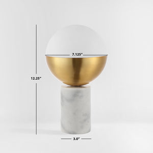 Safavieh EVOLET, 12.25" Gold & White Table Lamp with Marble Base – Modern Elegance for Every Room! TBL4320A