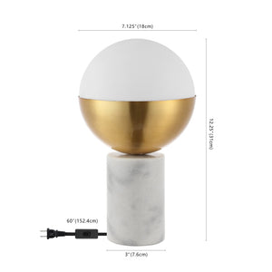 Safavieh EVOLET, 12.25" Gold & White Table Lamp with Marble Base – Modern Elegance for Every Room! TBL4320A
