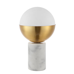 Safavieh EVOLET, 12.25" Gold & White Table Lamp with Marble Base – Modern Elegance for Every Room! TBL4320A