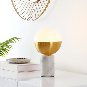 Safavieh EVOLET, 12.25" Gold & White Table Lamp with Marble Base – Modern Elegance for Every Room! TBL4320A
