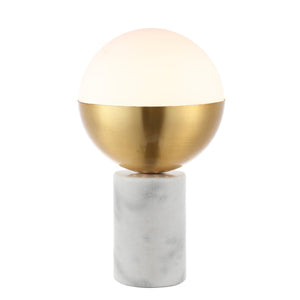 Safavieh EVOLET, 12.25" Gold & White Table Lamp with Marble Base – Modern Elegance for Every Room! TBL4320A
