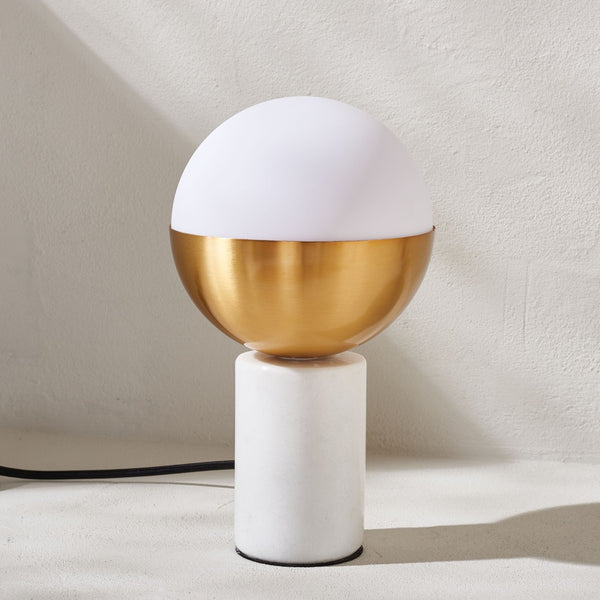 Safavieh EVOLET, 12.25" Gold & White Table Lamp with Marble Base – Modern Elegance for Every Room! TBL4320A