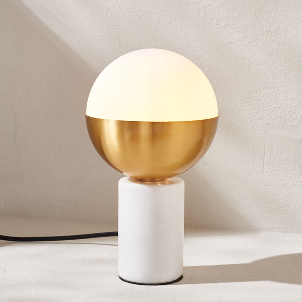Safavieh EVOLET, 12.25" Gold & White Table Lamp with Marble Base – Modern Elegance for Every Room! TBL4320A