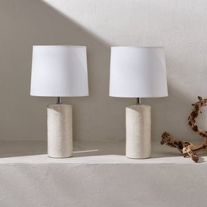 Safavieh JONIE, Elegant 19-Inch Ivory Ceramic Table Lamp Set of 2 for Modern Home Décor and Soft Illumination TBL4335B-SET2