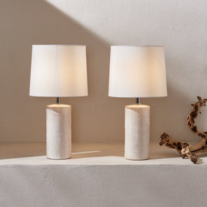 Safavieh JONIE, Elegant 19-Inch Ivory Ceramic Table Lamp Set of 2 for Modern Home Décor and Soft Illumination TBL4335B-SET2