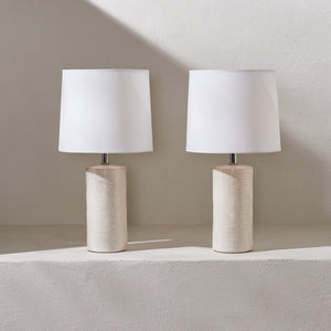 Safavieh JONIE, Elegant 19-Inch Ivory Ceramic Table Lamp Set of 2 for Modern Home Décor and Soft Illumination TBL4335B-SET2